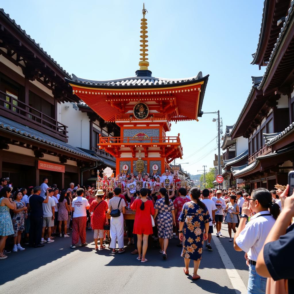 Lễ hội Sanja Matsuri sôi động với các kiệu mikoshi rực rỡ tại Asakusa, Tokyo vào tháng 5